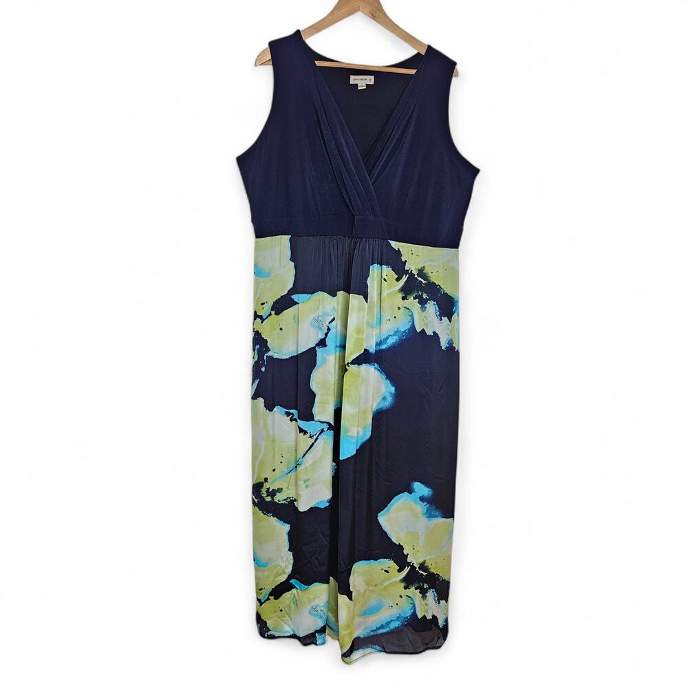 Susan Graver Womens Sleeveless Surplice Maxi Dress Size 1X